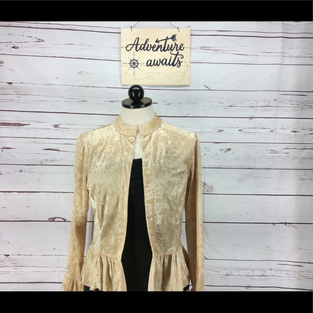 Decoded Gold crushed velvet Cardigan - Picture 2 of 5